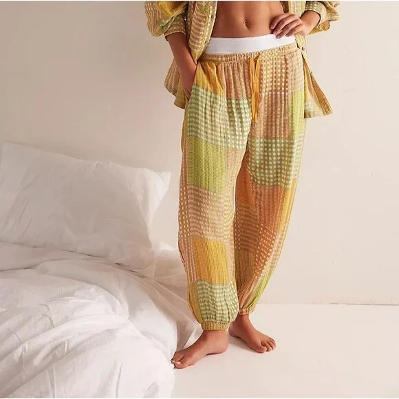 Free People Intimately Night After Night Sleep Pants Jogger Cotton S New 285741 - Picture 1 of 7